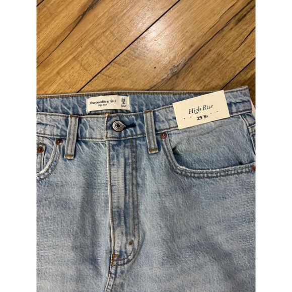 NWT Abercrombie & Fitch size 29 8P Jean skirt high-rise denim - Picture 2 of 5